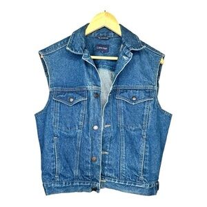 Vintage 1990s Boxy Fit Denim Vest